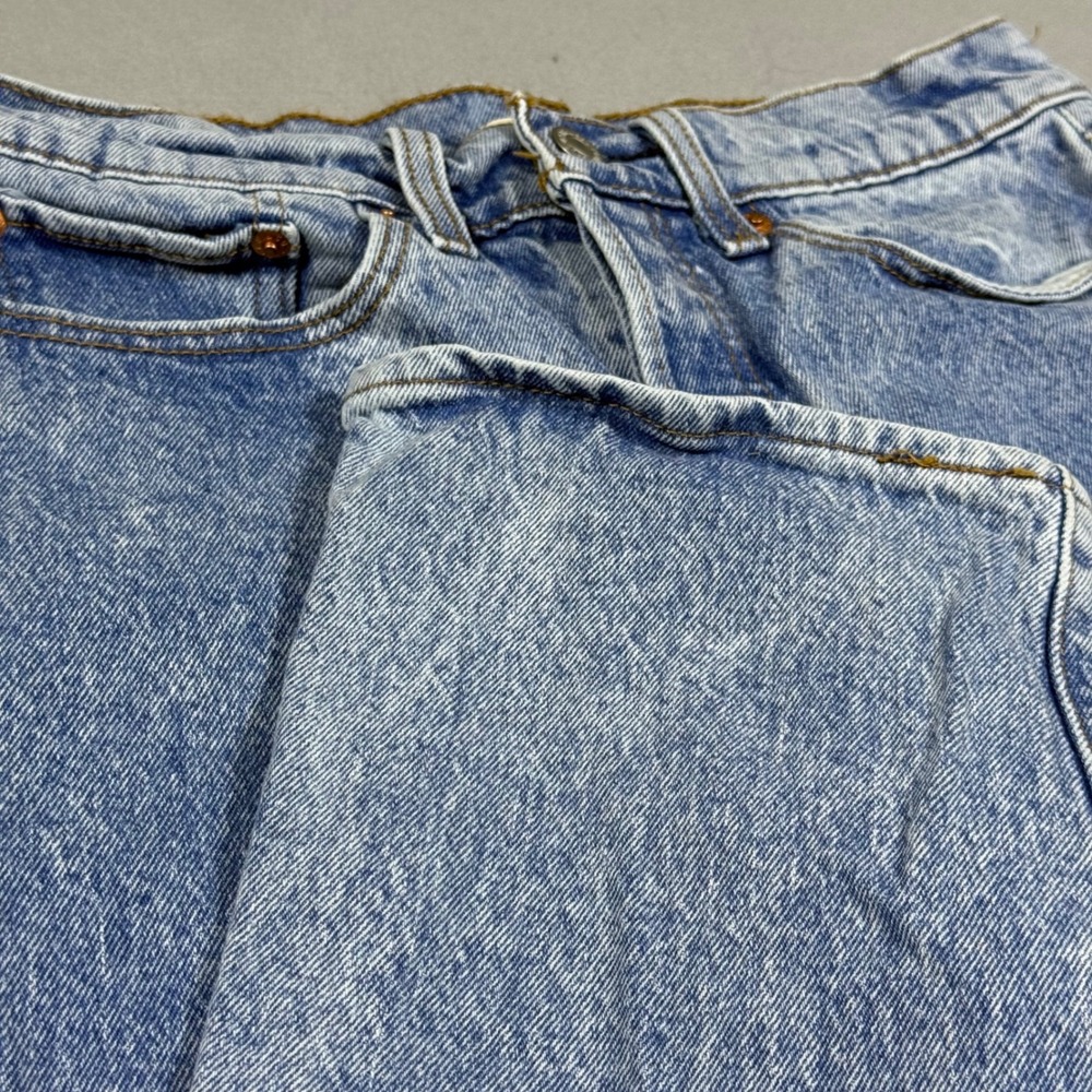 Vintage Light Acid Wash High Rise Straight Leg Denim Jeans Blue